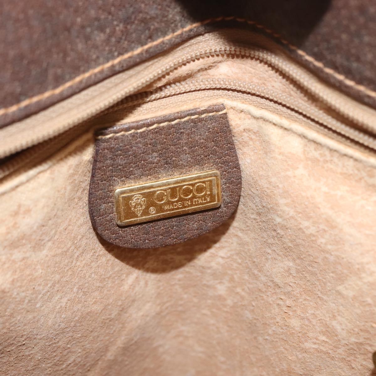 GUCCI GG Supreme Shoulder Bag PVC Leather Beige Auth BA6765