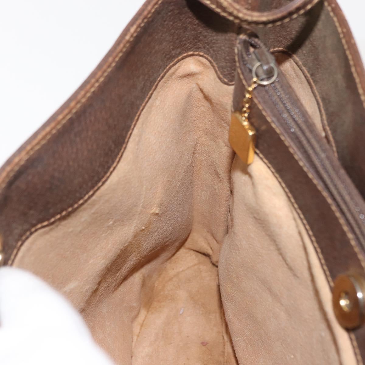 GUCCI GG Supreme Shoulder Bag PVC Leather Beige Auth BA6765