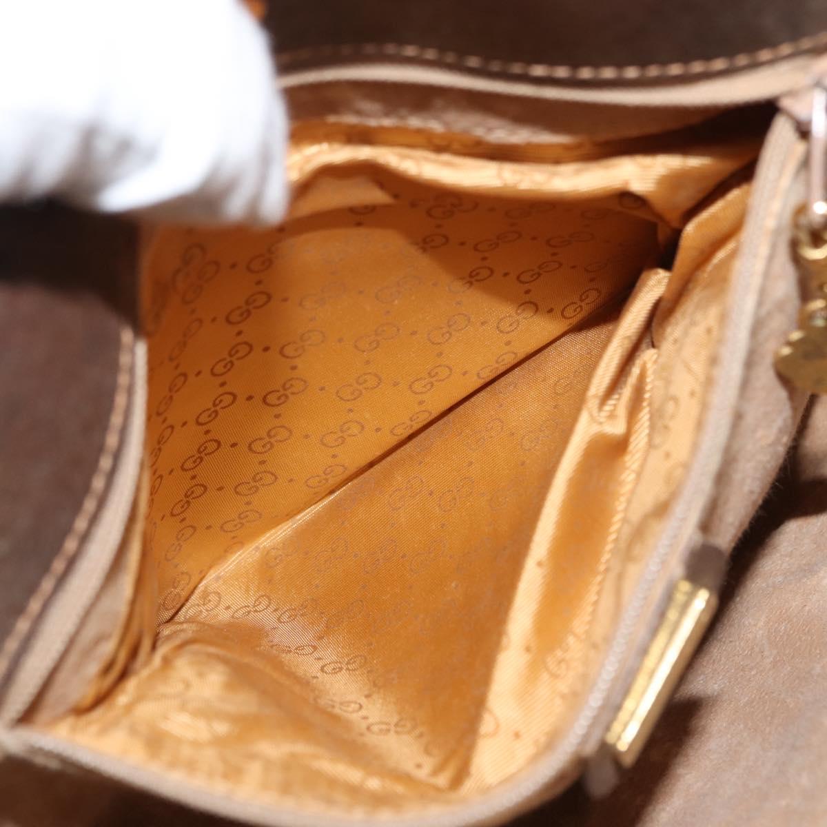 GUCCI GG Supreme Shoulder Bag PVC Leather Beige Auth BA6765