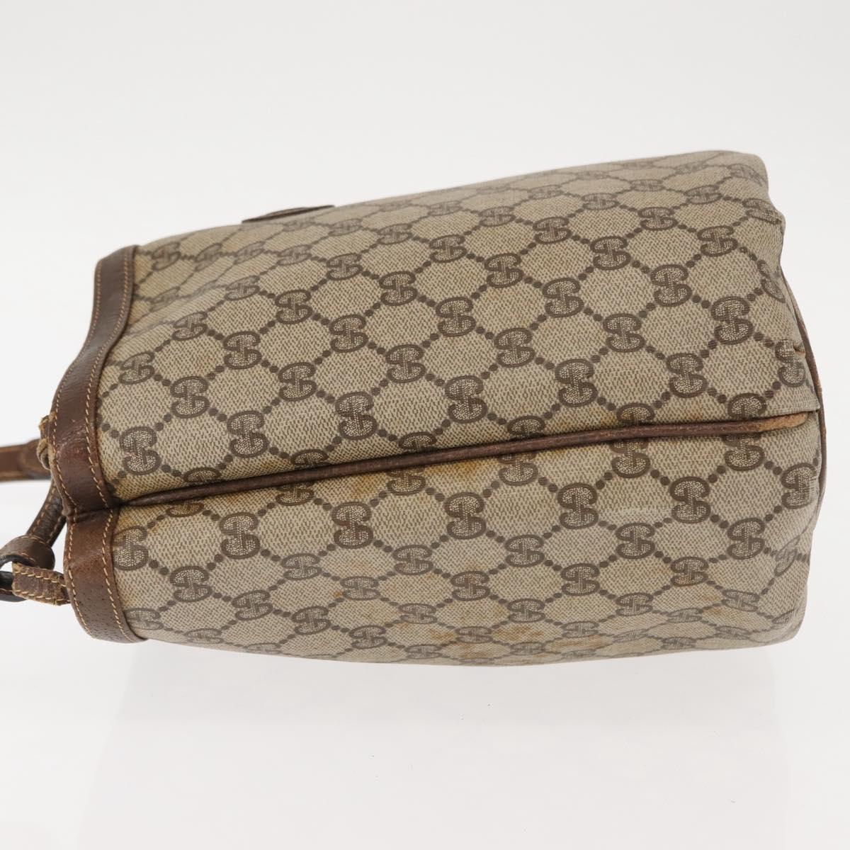 GUCCI GG Supreme Shoulder Bag PVC Leather Beige Auth BA6765