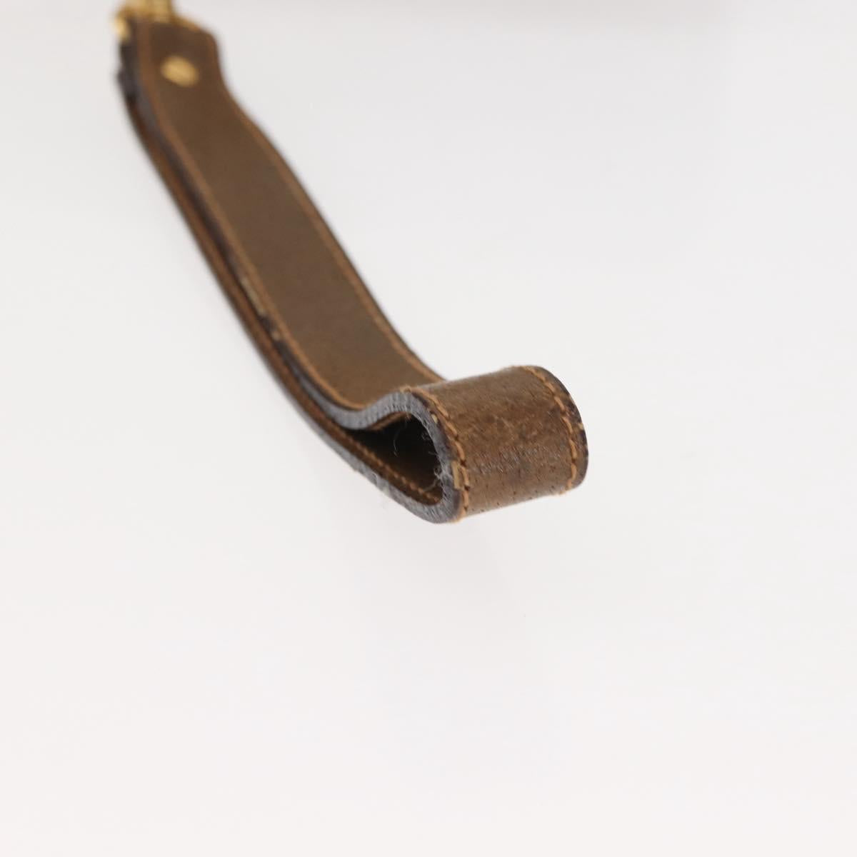 GUCCI GG PLUS Canvas Clutch Bag PVC Leather Beige Auth BA6769