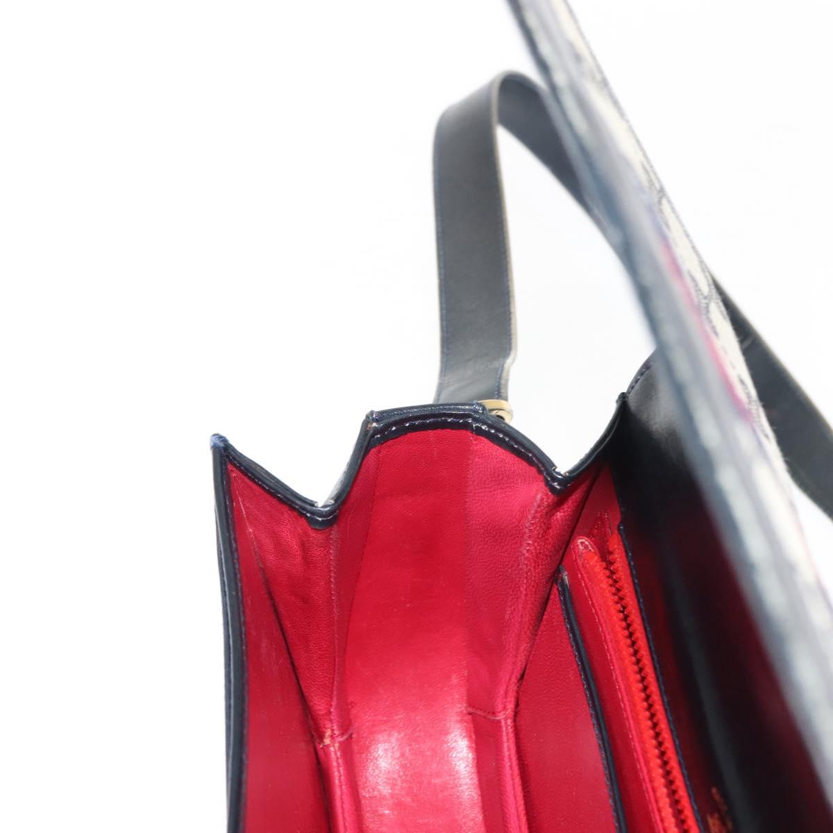 GUCCI GG Canvas Sherry Line Shoulder Bag Canvas Navy Red Auth BA6773