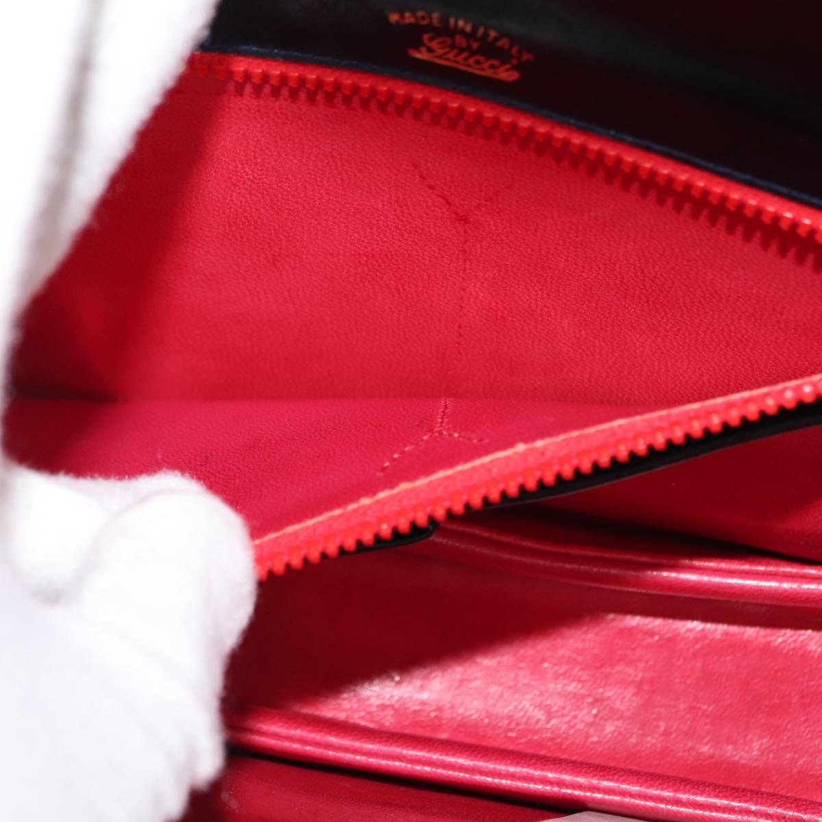 GUCCI GG Canvas Sherry Line Shoulder Bag Canvas Navy Red Auth BA6773