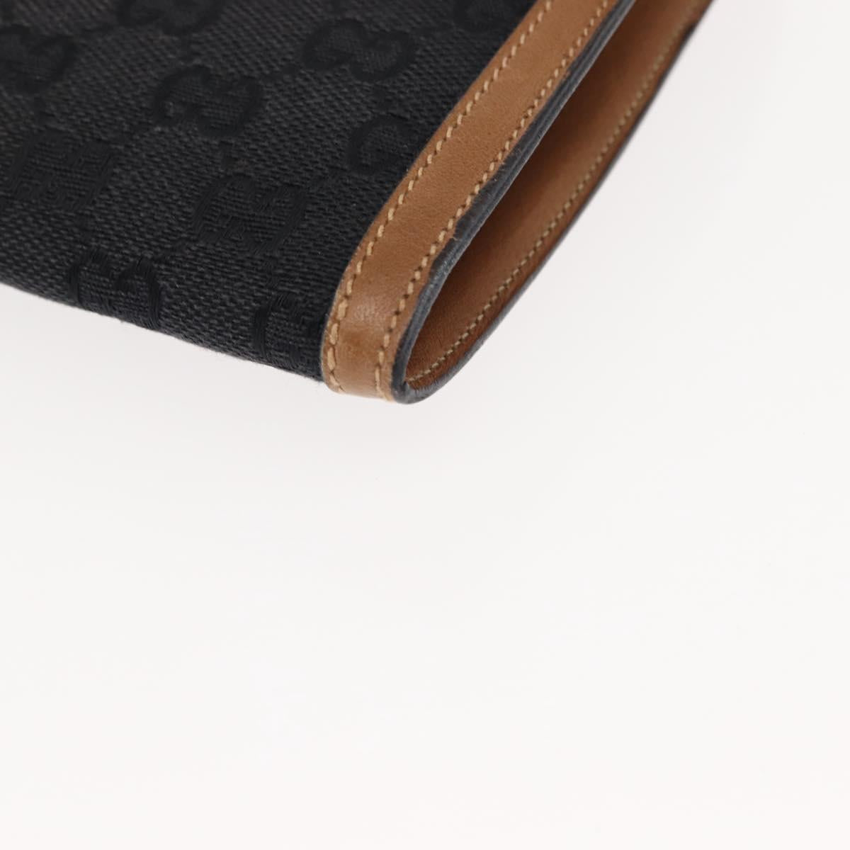 GUCCI GG Canvas Shoulder Bag Canvas Black Brown Auth BA6774