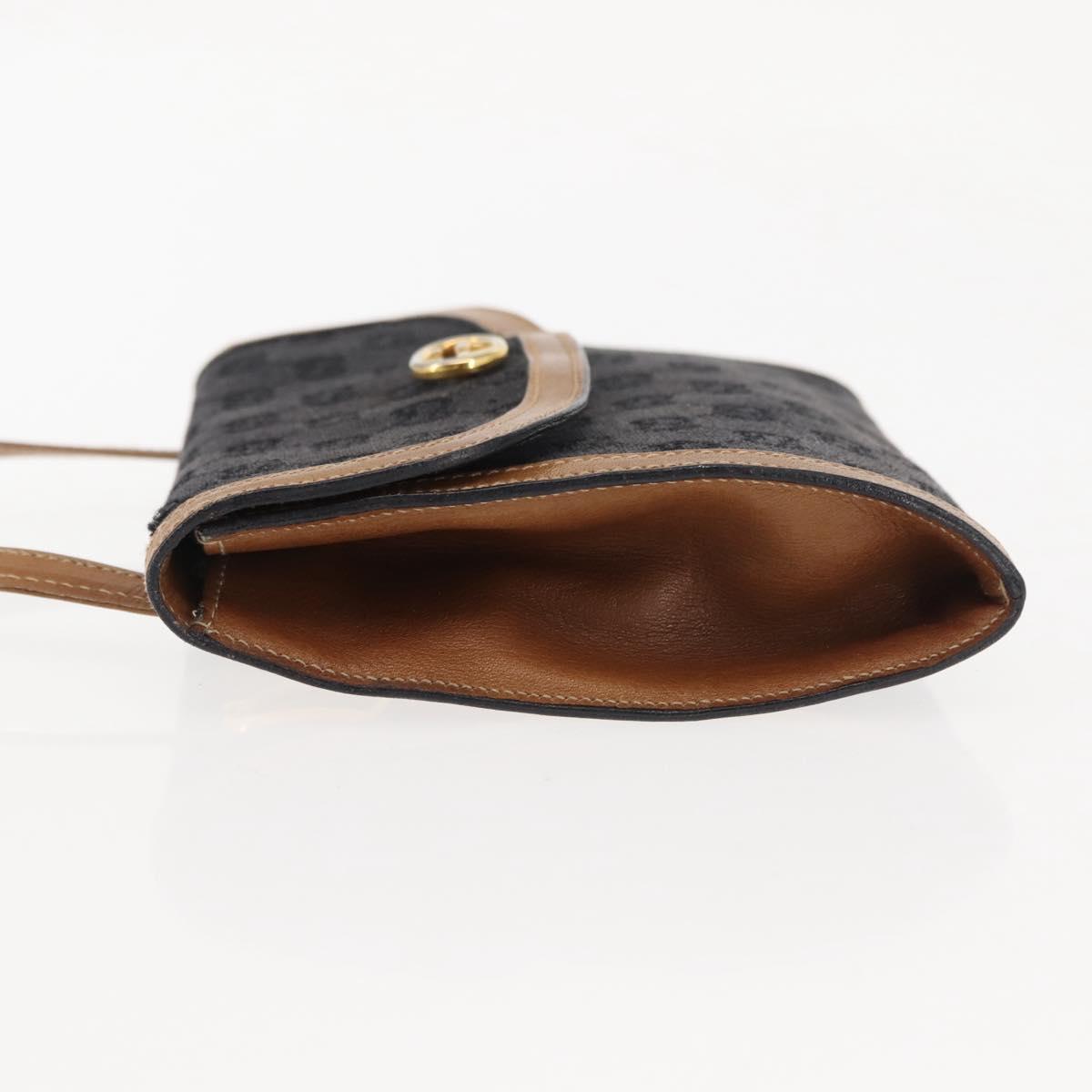 GUCCI GG Canvas Shoulder Bag Canvas Black Brown Auth BA6774