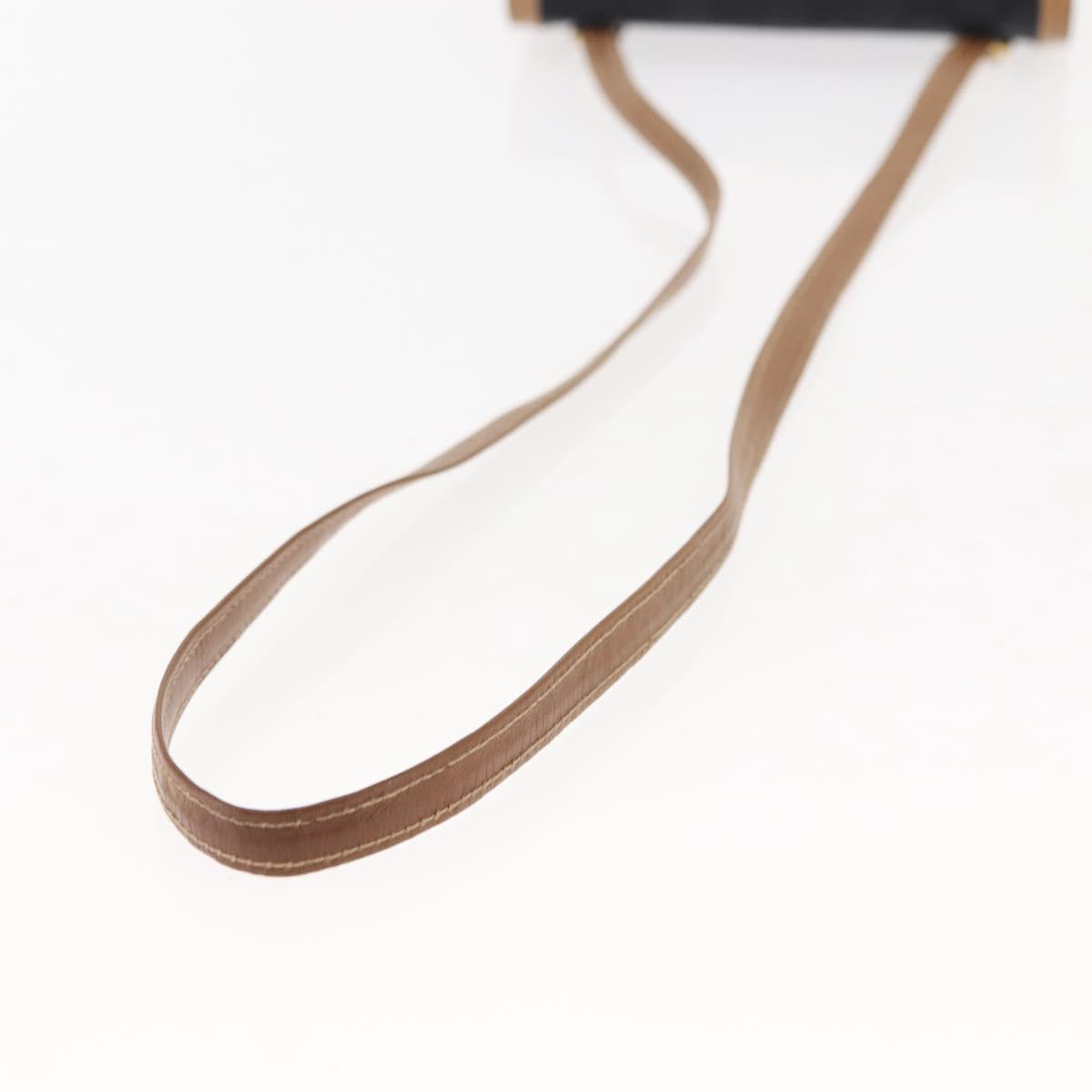 GUCCI GG Canvas Shoulder Bag Canvas Black Brown Auth BA6774