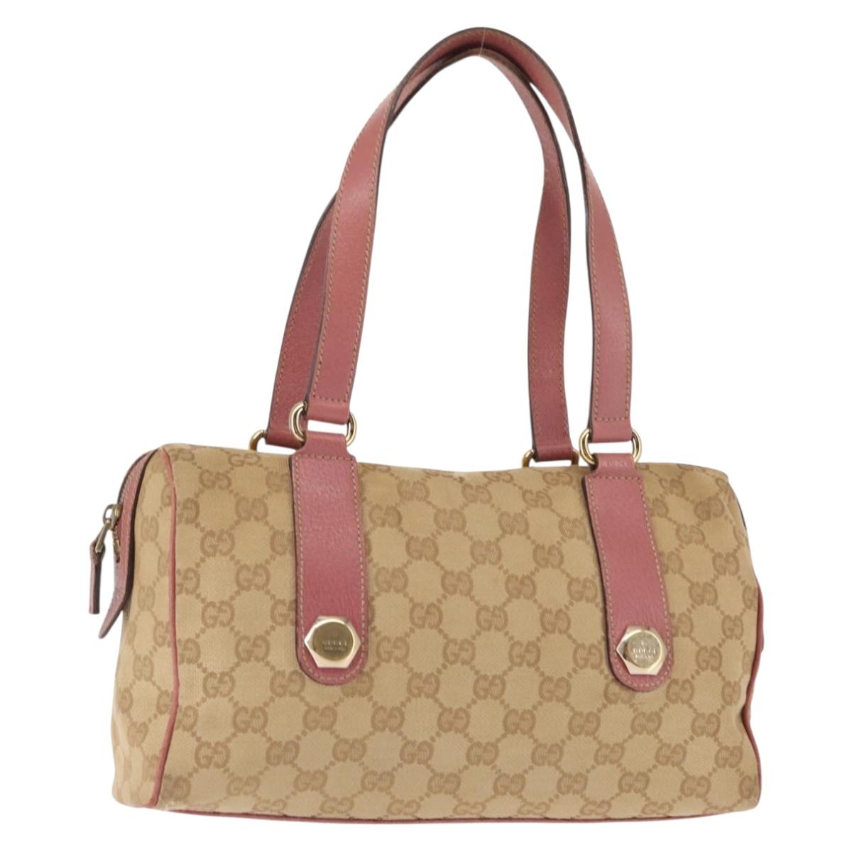 GUCCI GG Canvas Shoulder Bag Beige Gold 152457 Auth BA6775