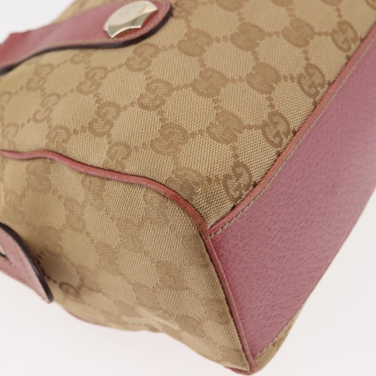GUCCI GG Canvas Shoulder Bag Beige Gold 152457 Auth BA6775