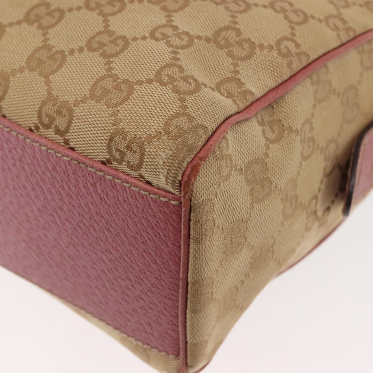 GUCCI GG Canvas Shoulder Bag Beige Gold 152457 Auth BA6775