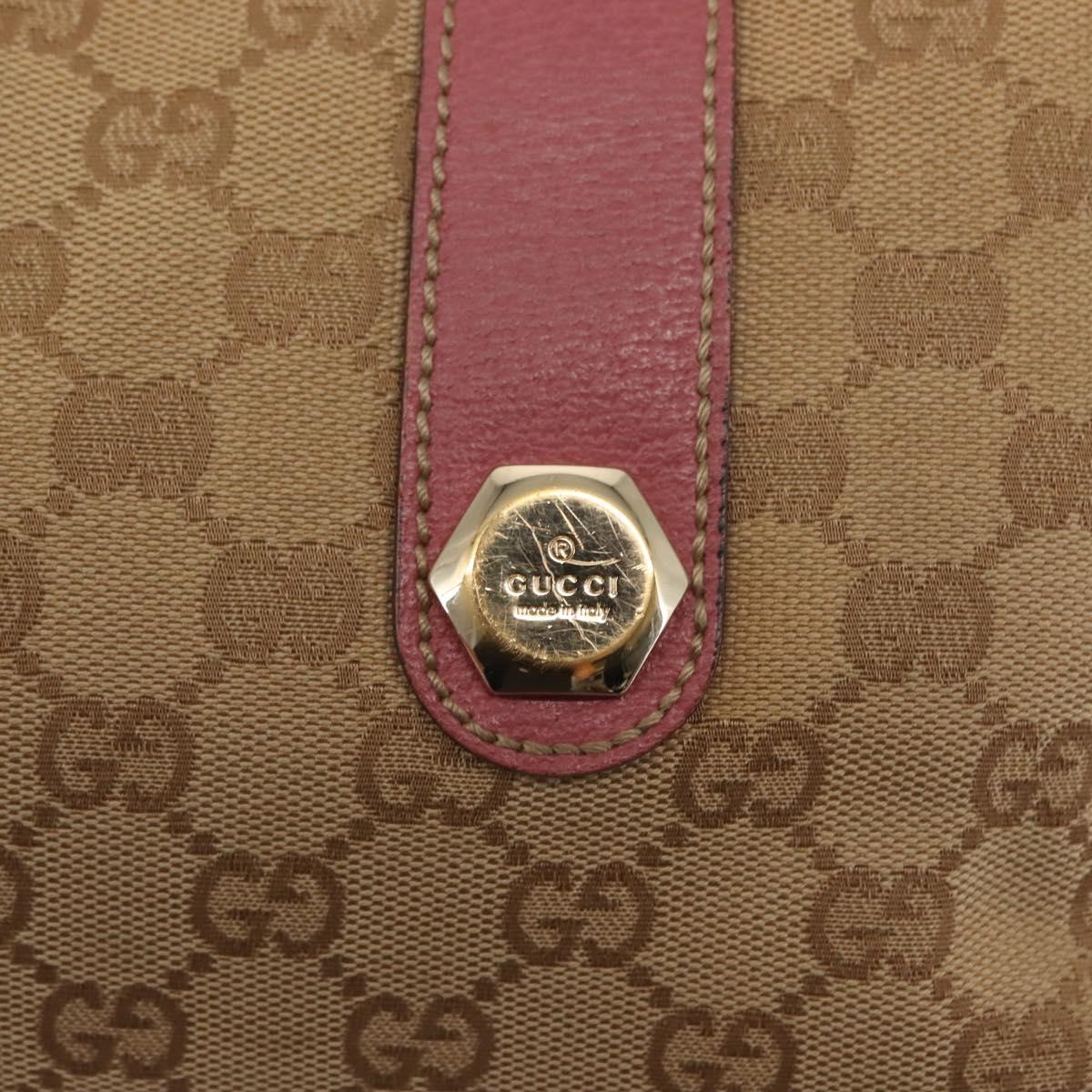 GUCCI GG Canvas Shoulder Bag Beige Gold 152457 Auth BA6775