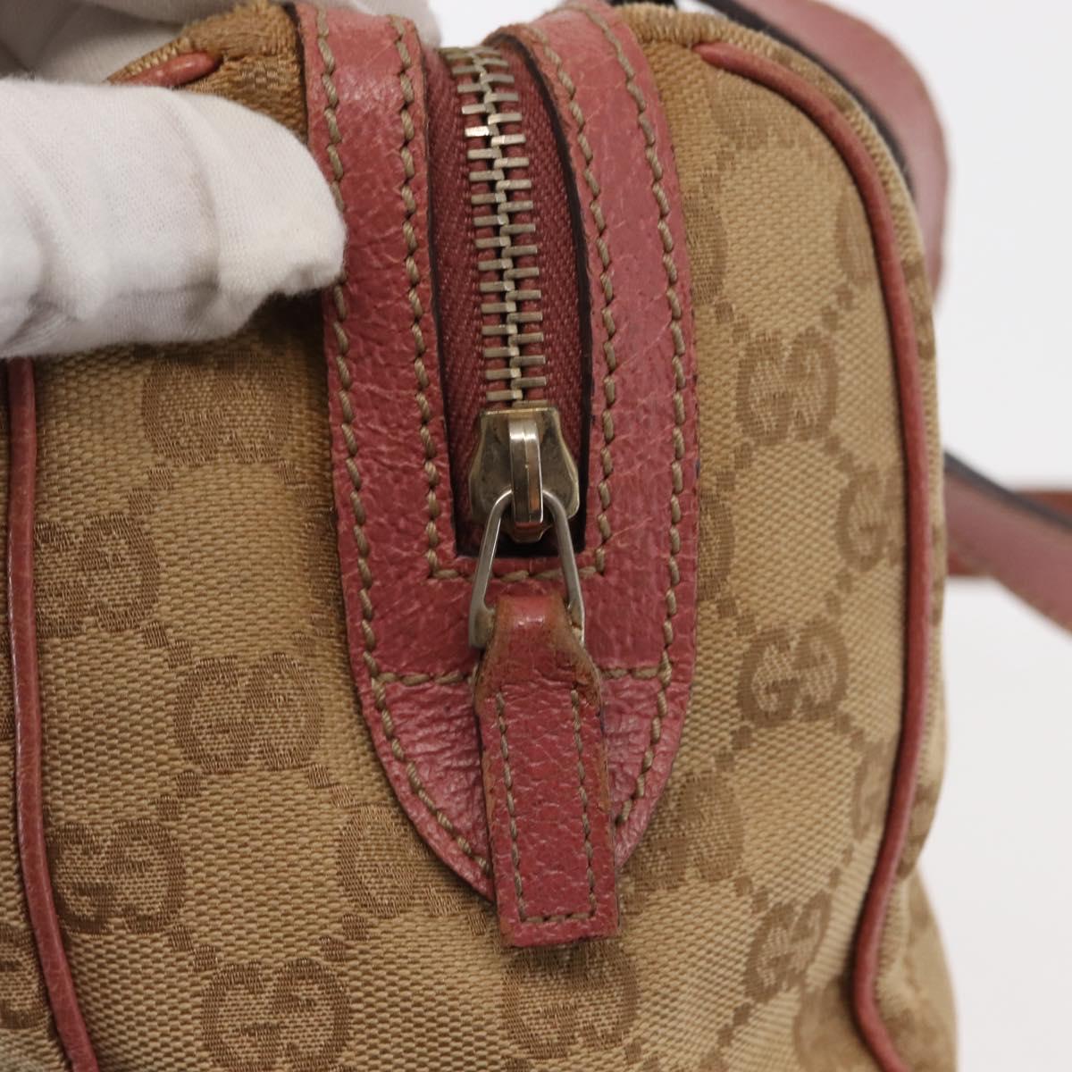 GUCCI GG Canvas Shoulder Bag Beige Gold 152457 Auth BA6775
