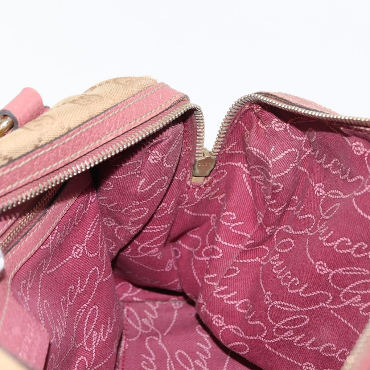 GUCCI GG Canvas Shoulder Bag Beige Gold 152457 Auth BA6775