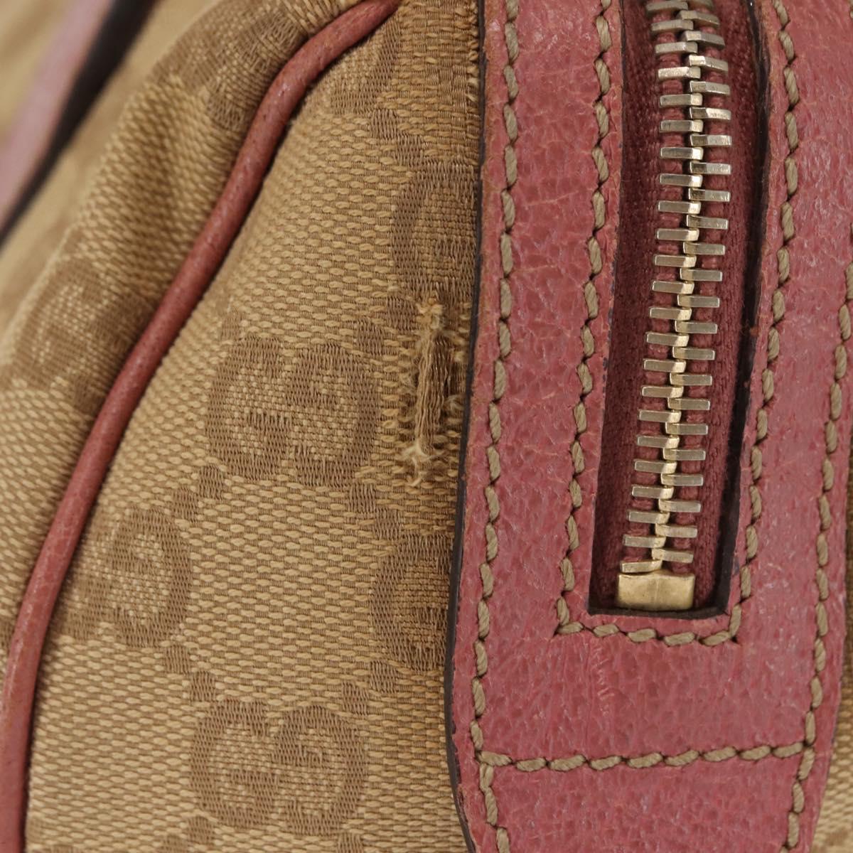 GUCCI GG Canvas Shoulder Bag Beige Gold 152457 Auth BA6775