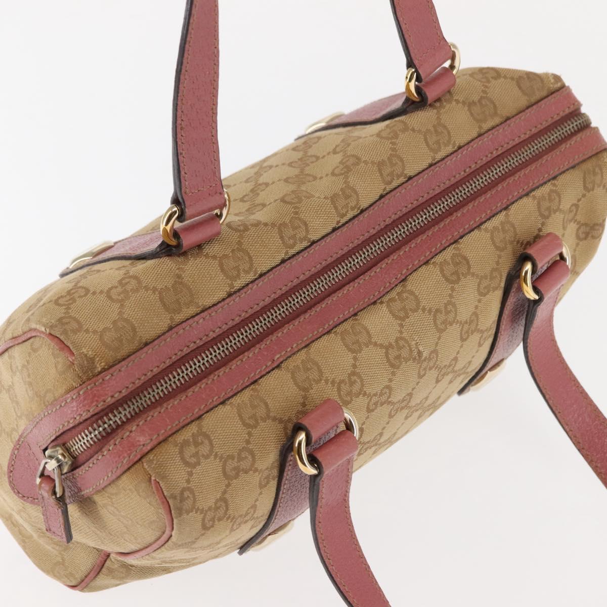 GUCCI GG Canvas Shoulder Bag Beige Gold 152457 Auth BA6775