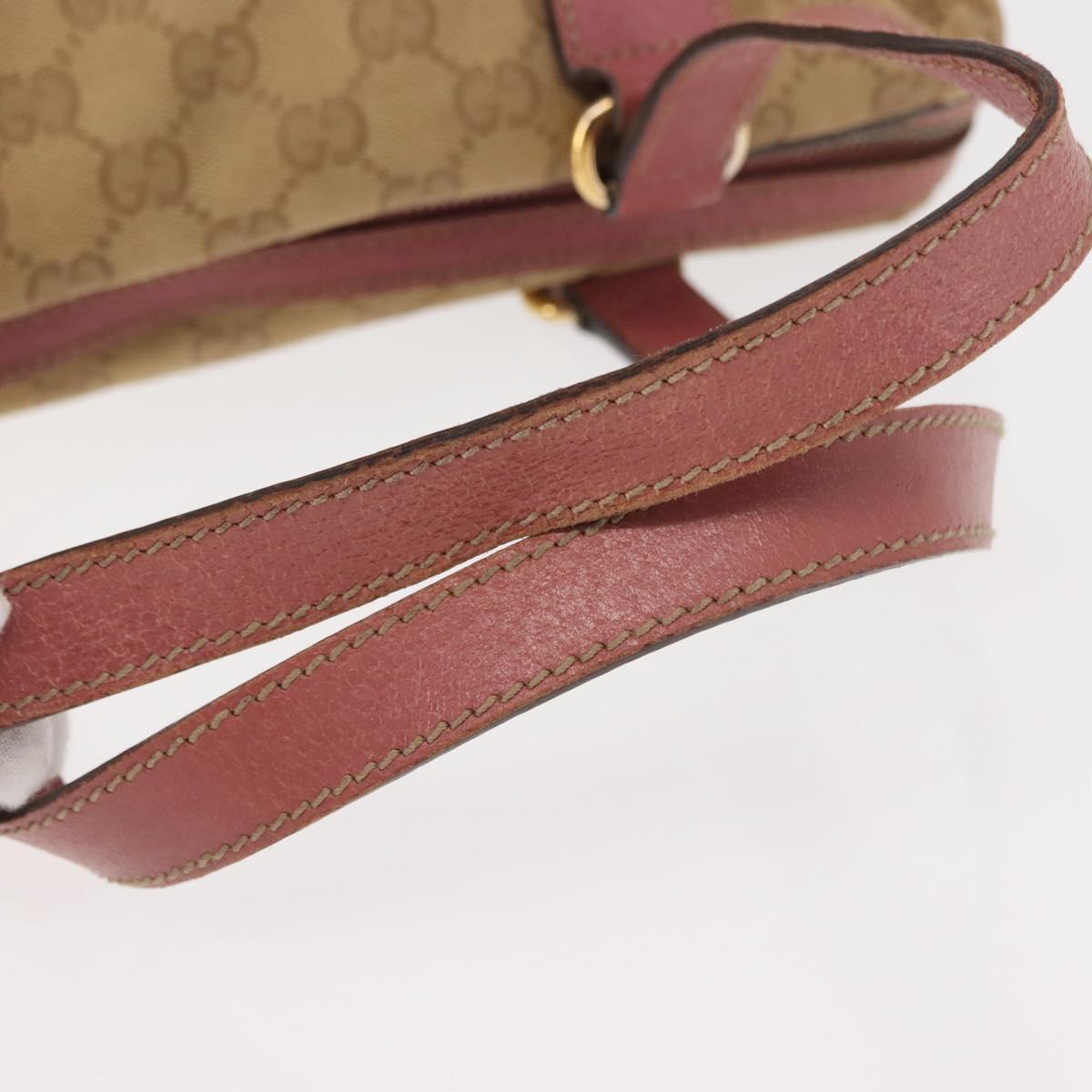 GUCCI GG Canvas Shoulder Bag Beige Gold 152457 Auth BA6775