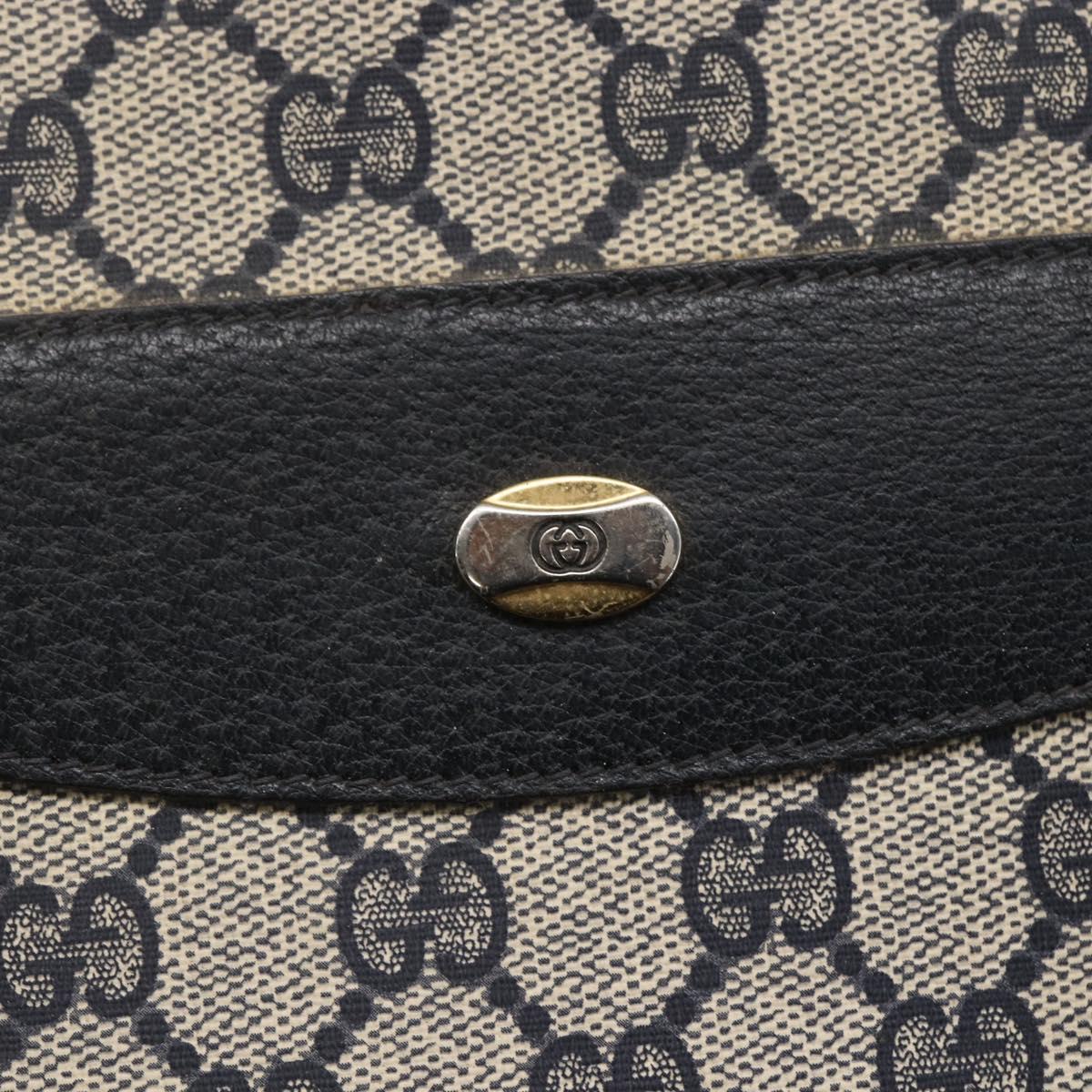 GUCCI GG Supreme Tote Bag PVC Navy Gold 39 02 061 Auth BA6781