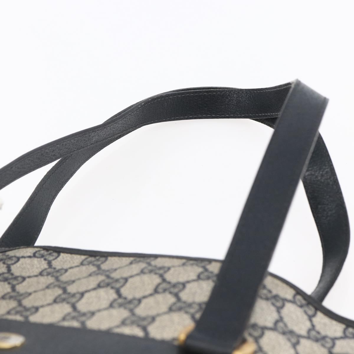 GUCCI GG Supreme Tote Bag PVC Navy Gold 39 02 061 Auth BA6781