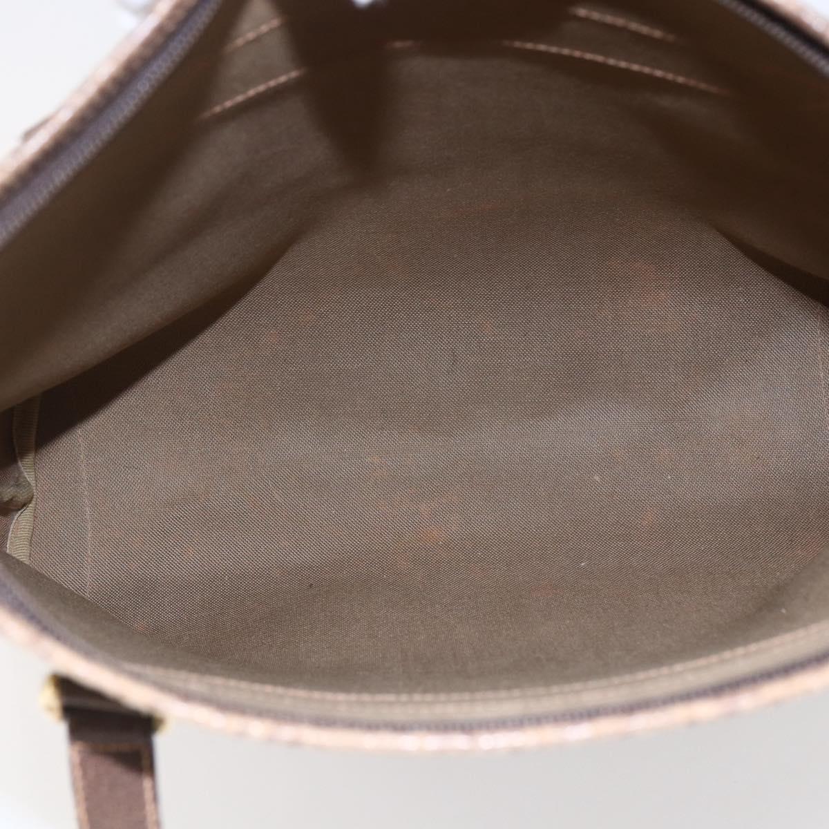 GUCCI GG Supreme Hand Bag PVC Beige Gold 156 02 905 Auth BA6783