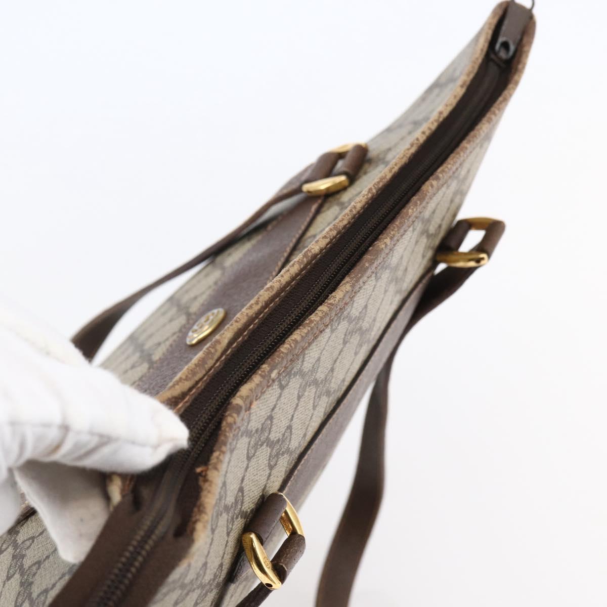 GUCCI GG Supreme Hand Bag PVC Beige Gold 156 02 905 Auth BA6783