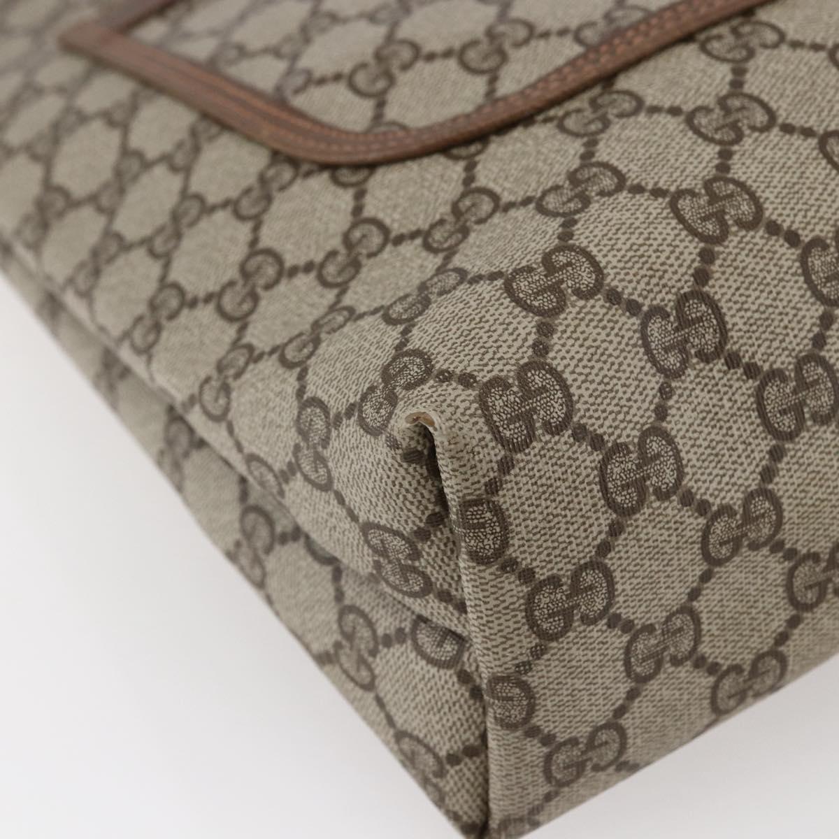 GUCCI GG Supreme Web Sherry Line Hand Bag PVC Beige Gold 39 02 003 Auth BA6784