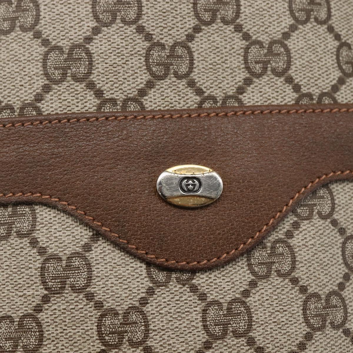 GUCCI GG Supreme Web Sherry Line Hand Bag PVC Beige Gold 39 02 003 Auth BA6784