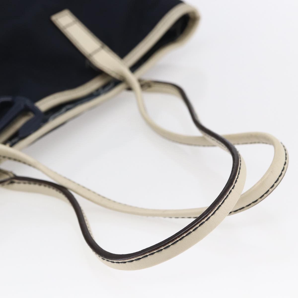 GUCCI Tote Bag Nylon Leather Navy 170008 Auth BA6786