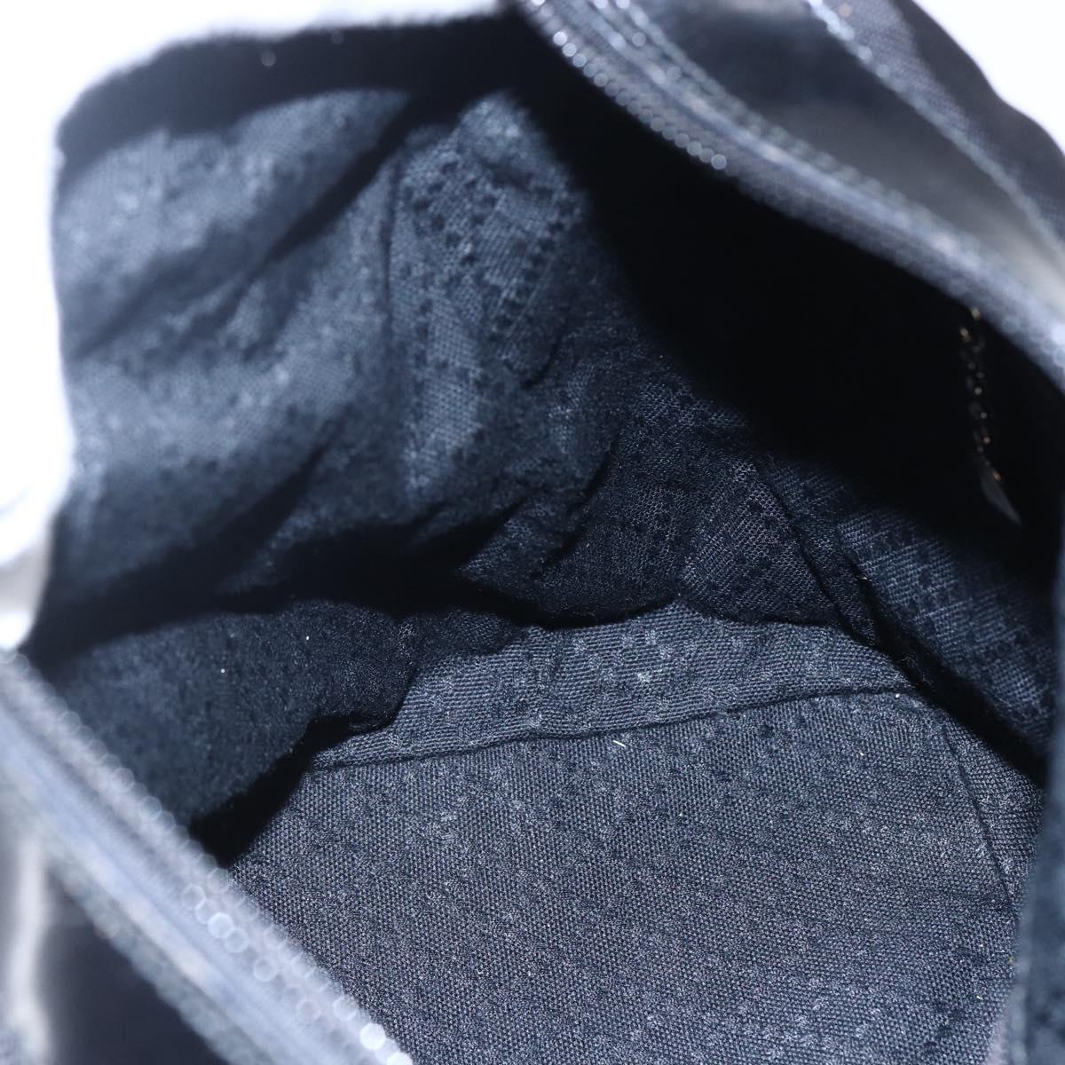 GUCCI Bamboo Hand Bag Nylon Black Silver 000 0531 Auth BA6790