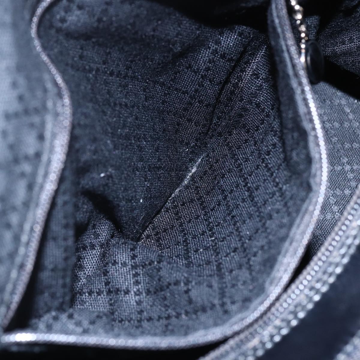 GUCCI Bamboo Hand Bag Nylon Black Silver 000 0531 Auth BA6790