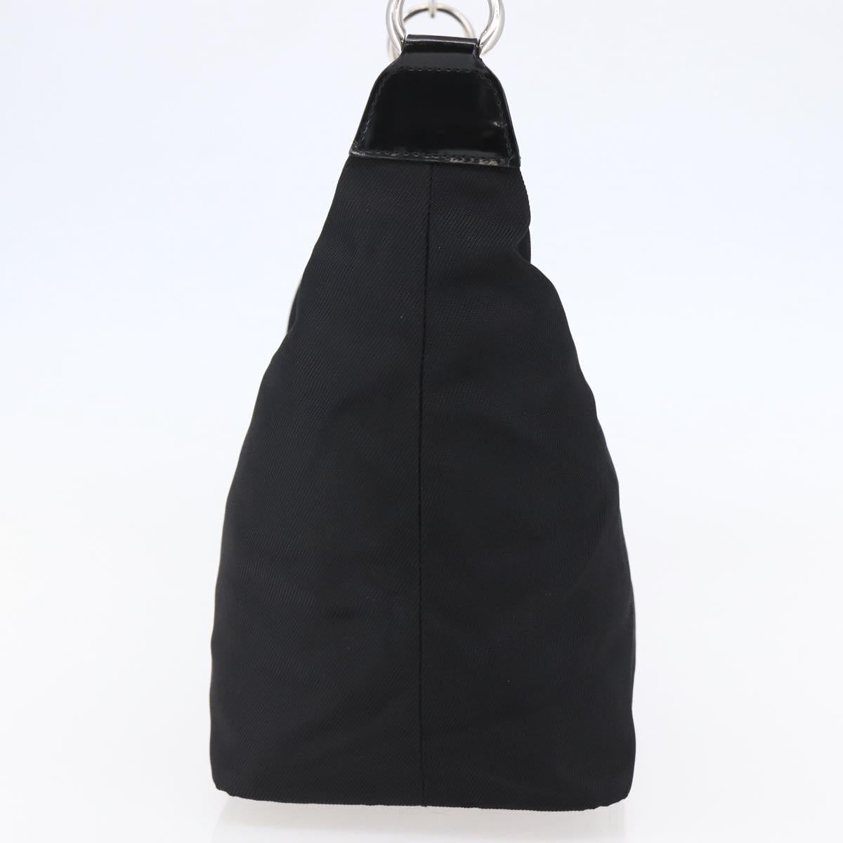 GUCCI Bamboo Hand Bag Nylon Black Silver 000 0531 Auth BA6790