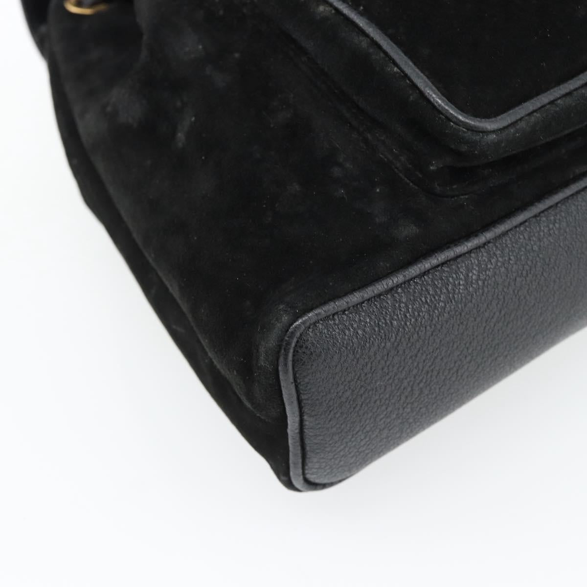 GUCCI Bamboo Backpack Suede Leather Black Auth BA6791
