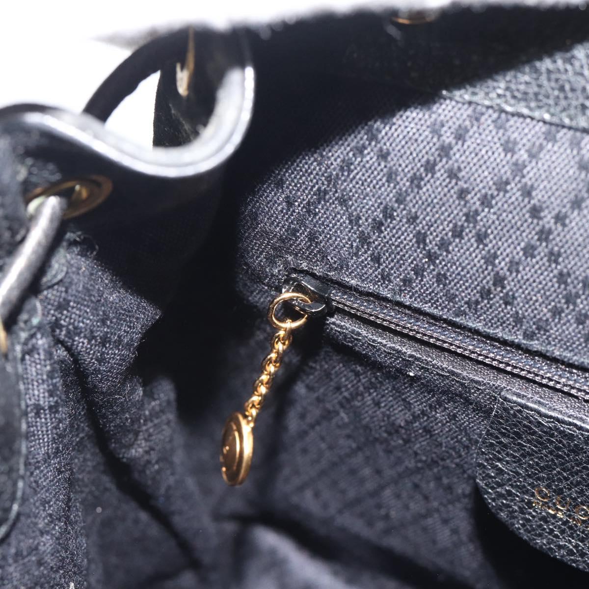 GUCCI Bamboo Backpack Suede Leather Black Auth BA6791