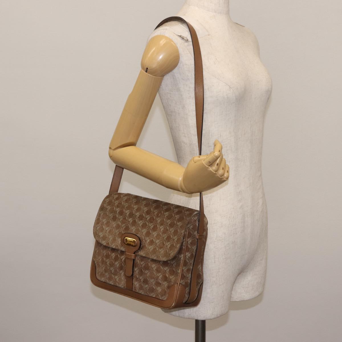 Salvatore Ferragamo Shoulder Bag Suede Beige Auth ba6792