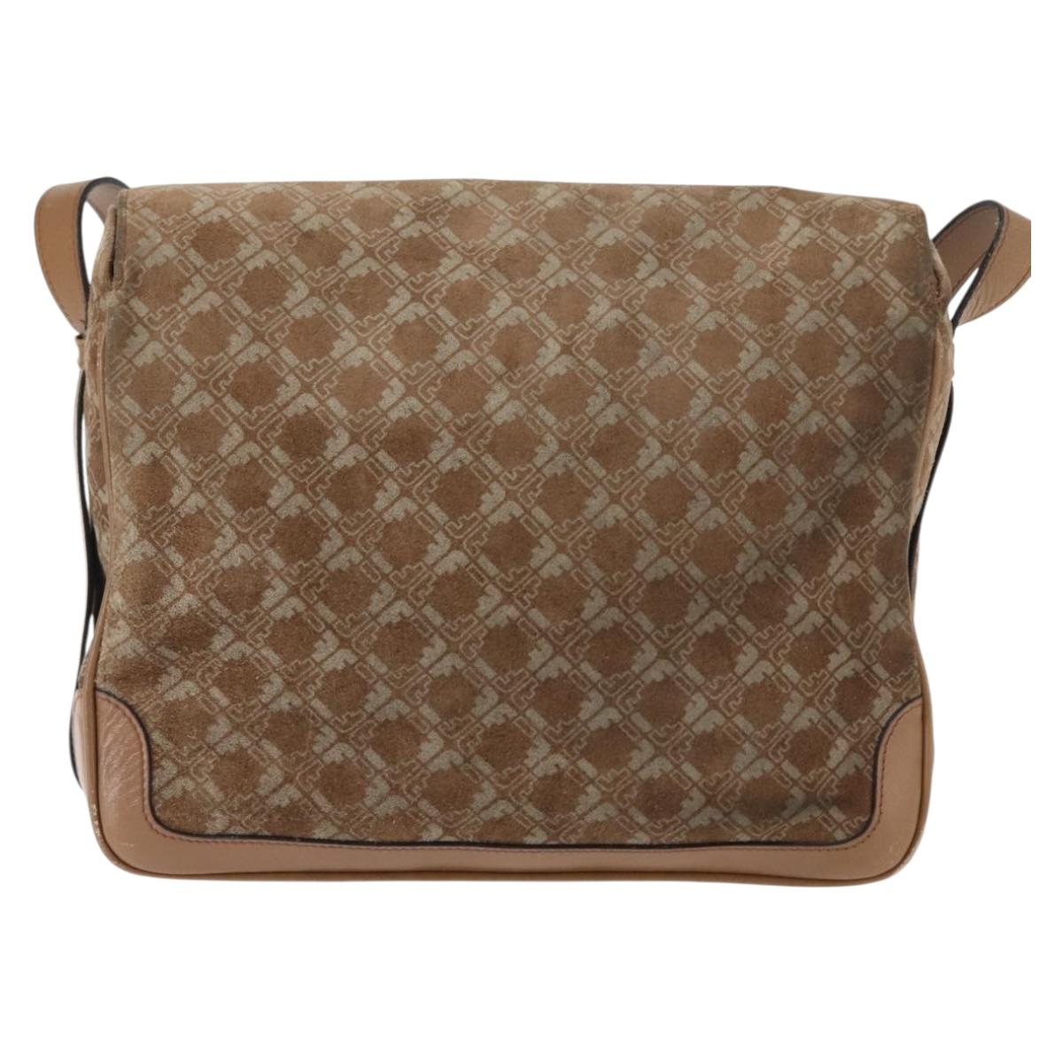 Salvatore Ferragamo Shoulder Bag Suede Beige Auth ba6792