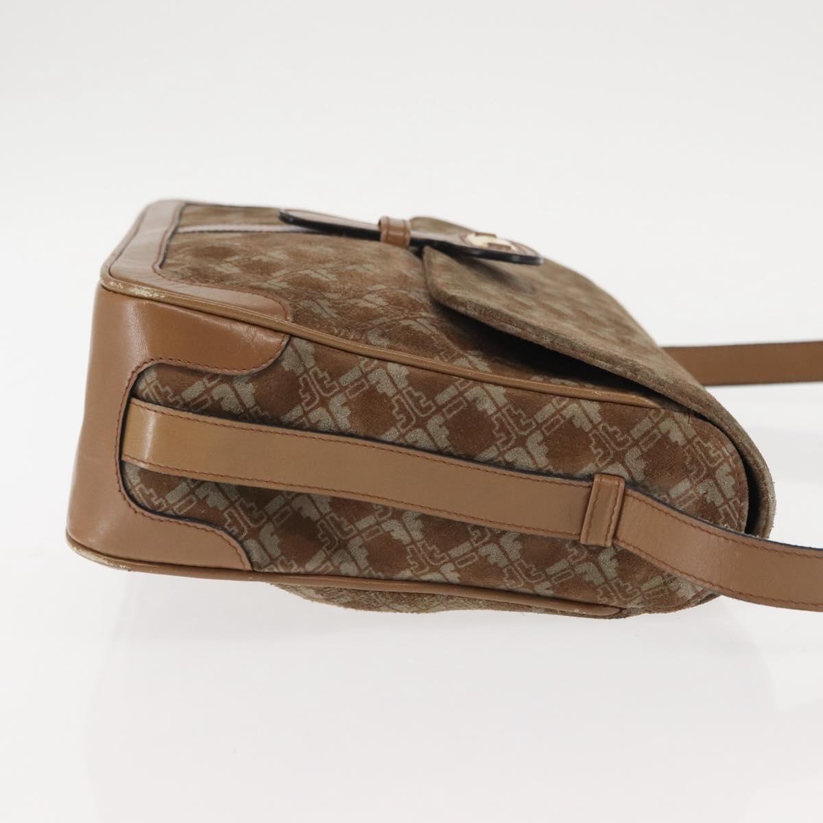 Salvatore Ferragamo Shoulder Bag Suede Beige Auth ba6792