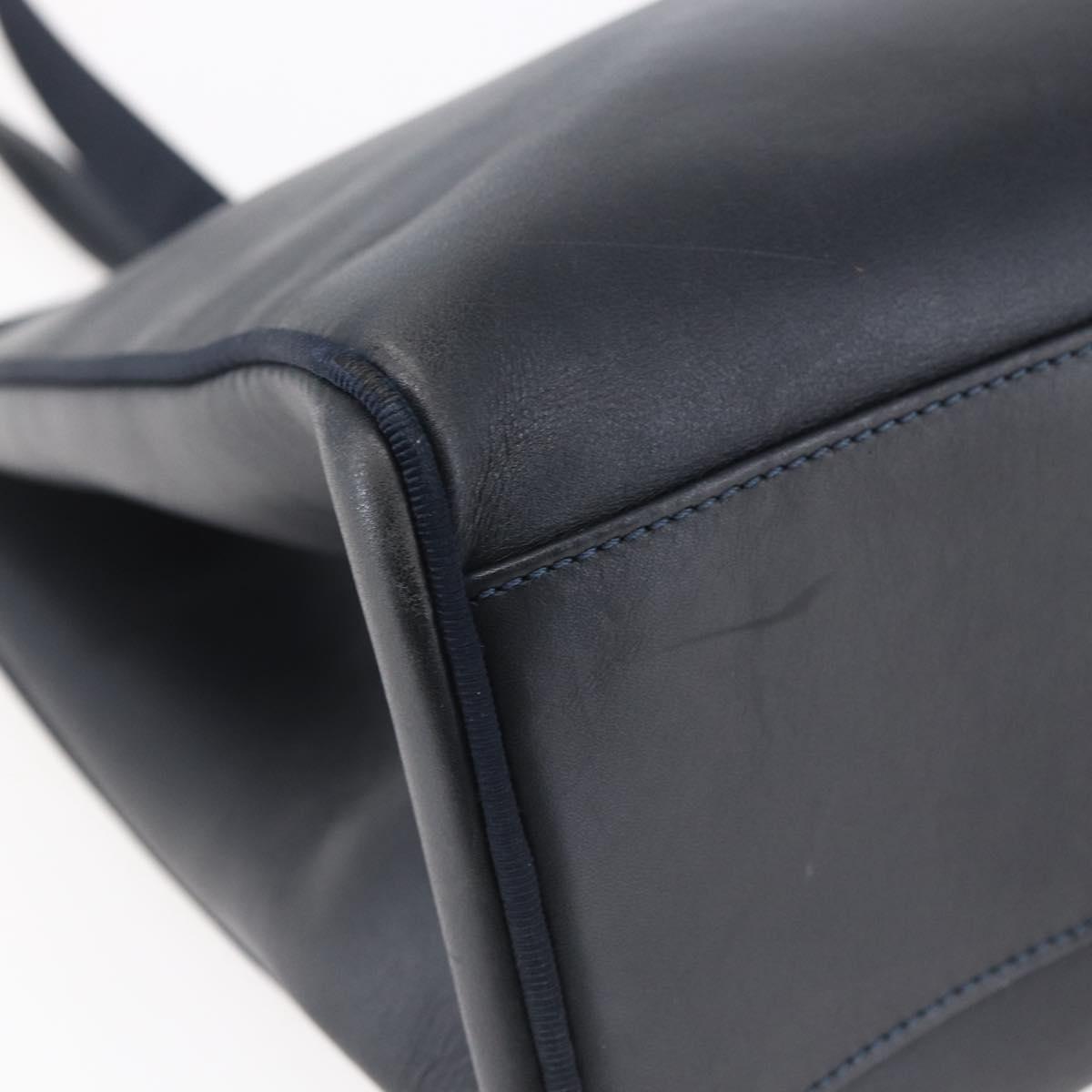 Salvatore Ferragamo Vala Tote Bag Leather Navy Auth ba6794