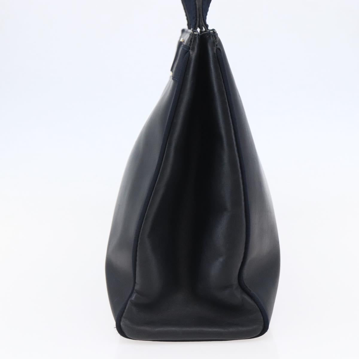 Salvatore Ferragamo Vala Tote Bag Leather Navy Auth ba6794