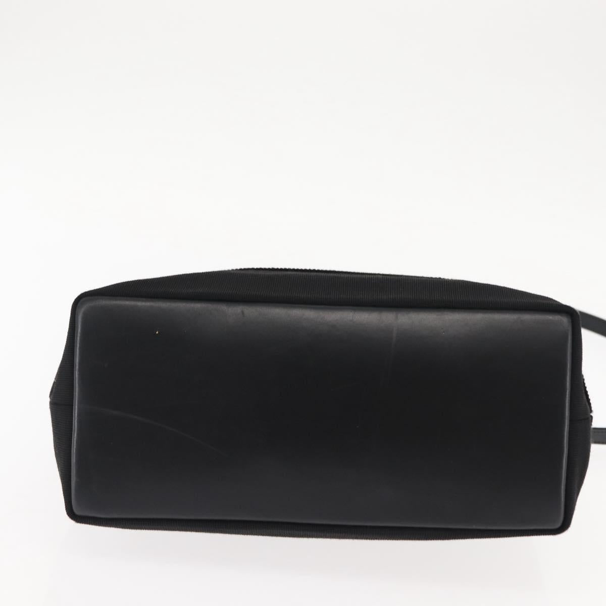 Salvatore Ferragamo Vala Hand Bag Canvas 2way Black Auth BA6795