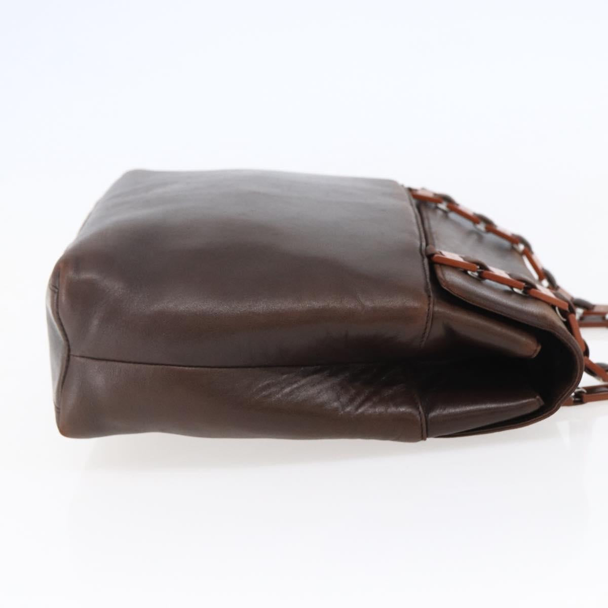 Salvatore Ferragamo Shoulder Bag Leather Brown Auth BA6796