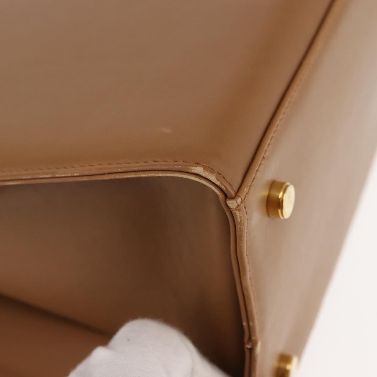 Salvatore Ferragamo Gancini Shoulder Bag Leather Beige Auth BA6798