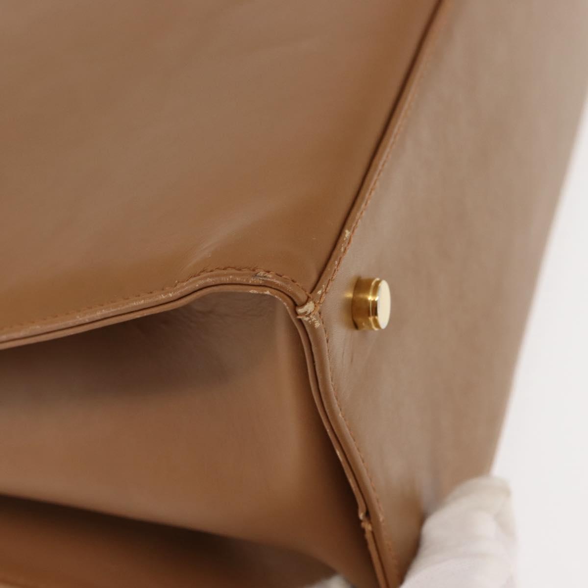 Salvatore Ferragamo Gancini Shoulder Bag Leather Beige Auth BA6798