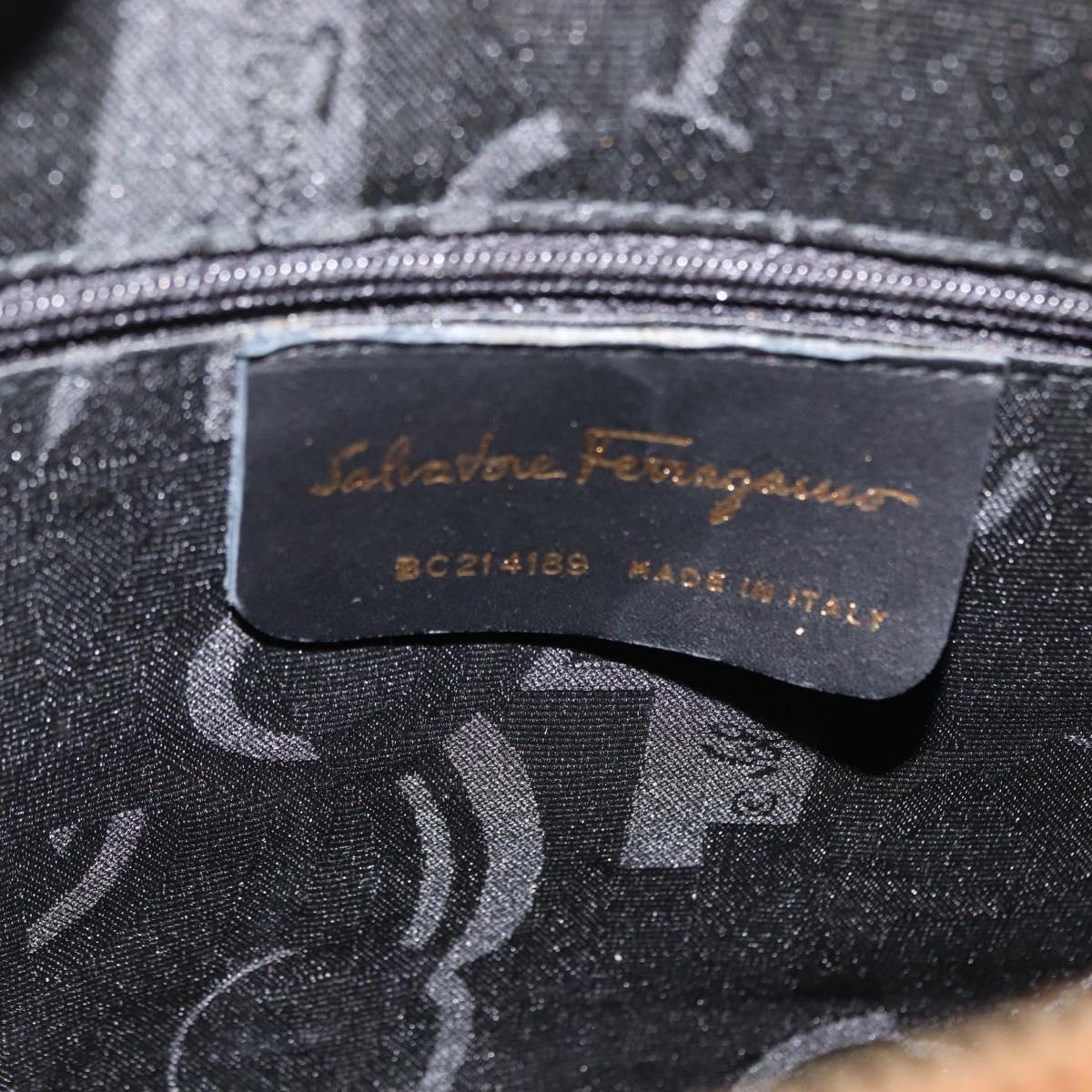 Salvatore Ferragamo Gancini Shoulder Bag Leather Beige Auth BA6798