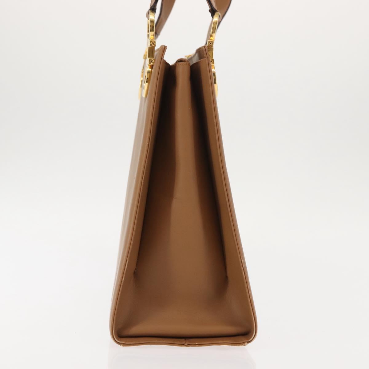 Salvatore Ferragamo Gancini Shoulder Bag Leather Beige Auth BA6798