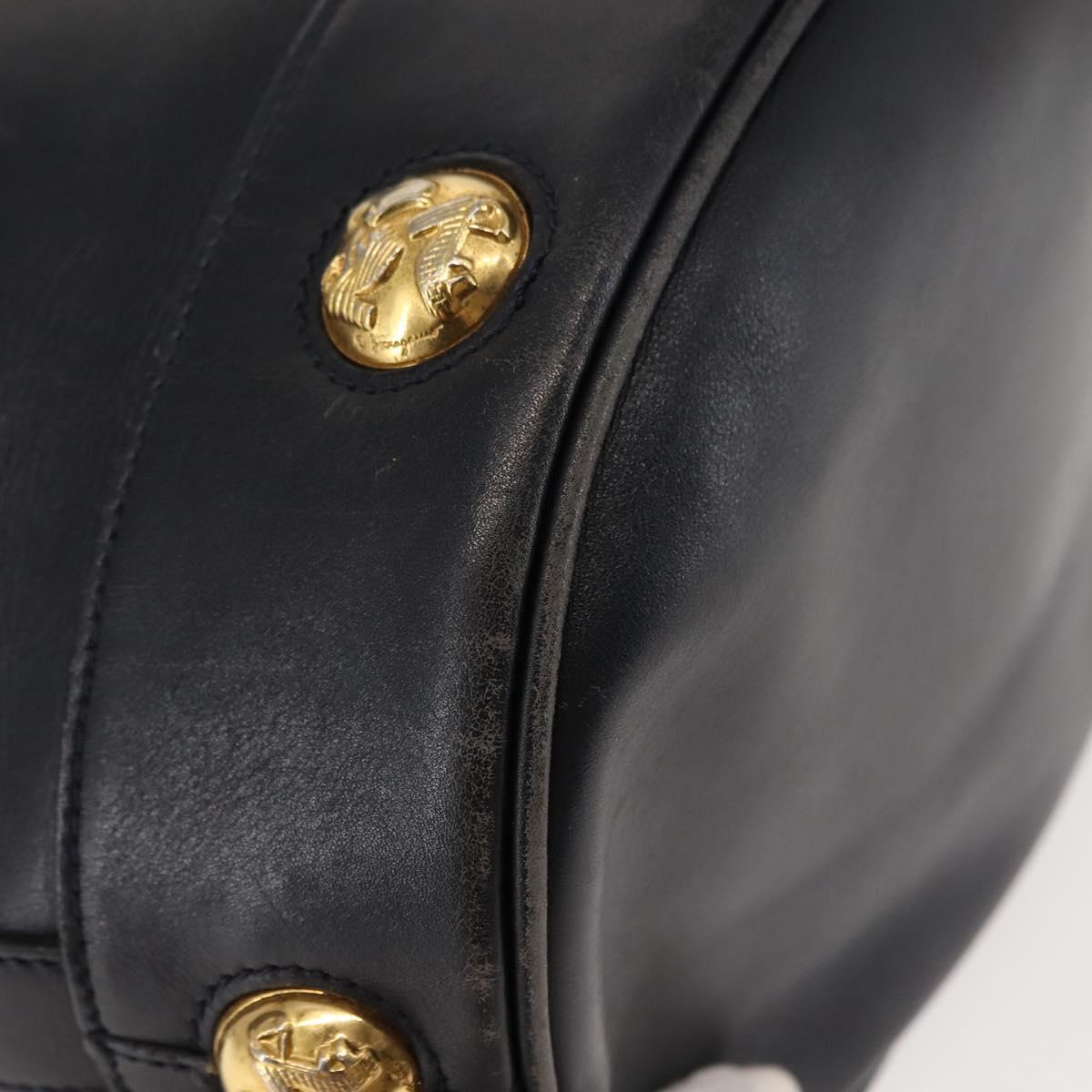 Salvatore Ferragamo Shoulder Bag Leather Navy Auth BA6799