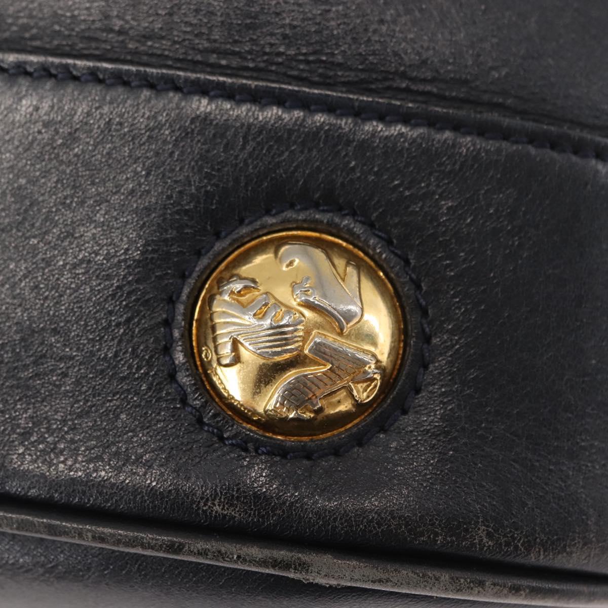 Salvatore Ferragamo Shoulder Bag Leather Navy Auth BA6799
