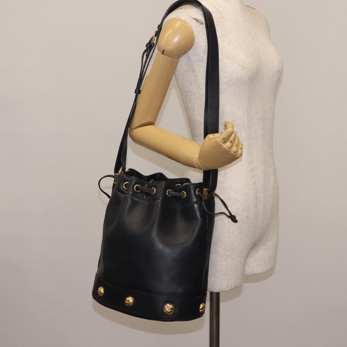 Salvatore Ferragamo Shoulder Bag Leather Navy Auth BA6799
