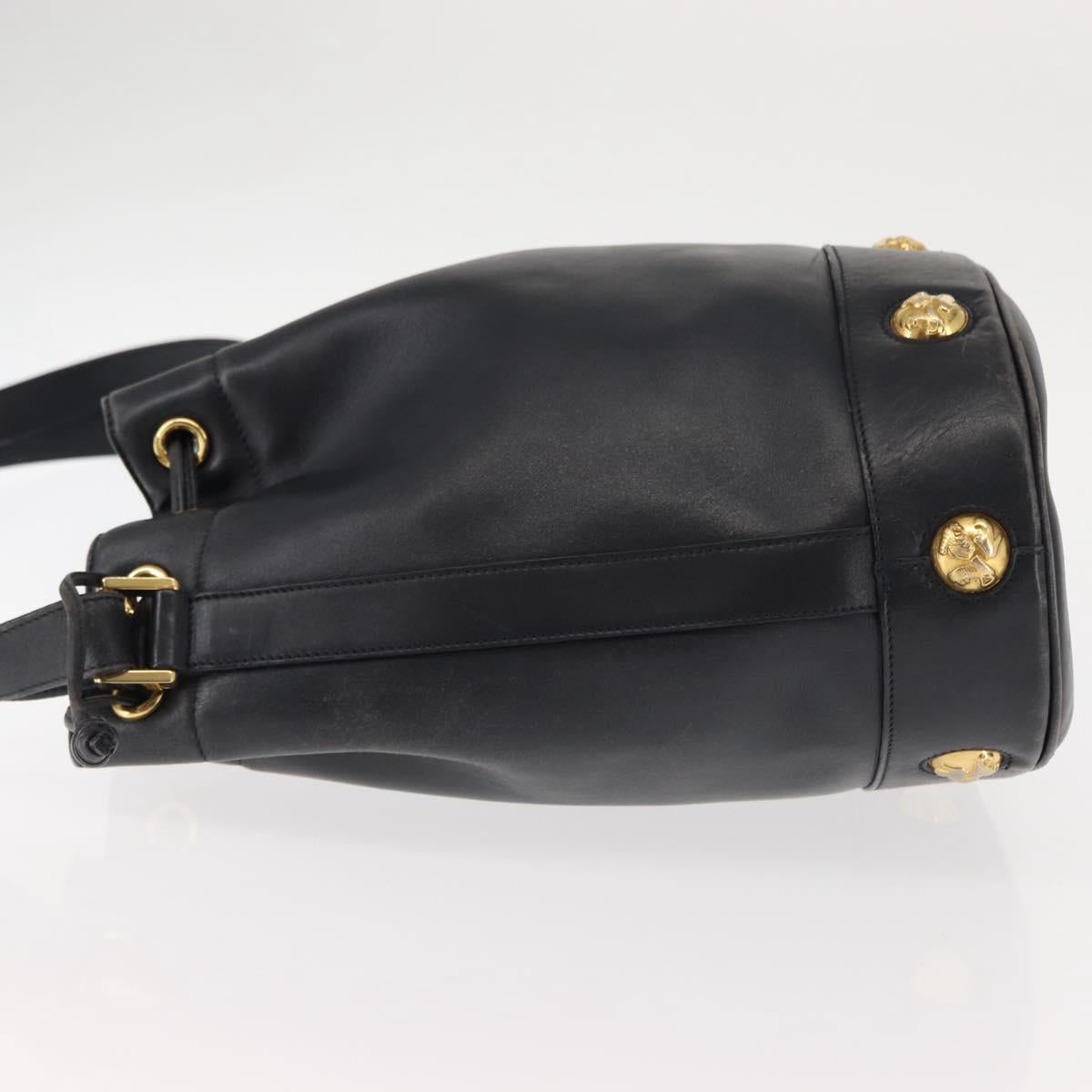 Salvatore Ferragamo Shoulder Bag Leather Navy Auth BA6799