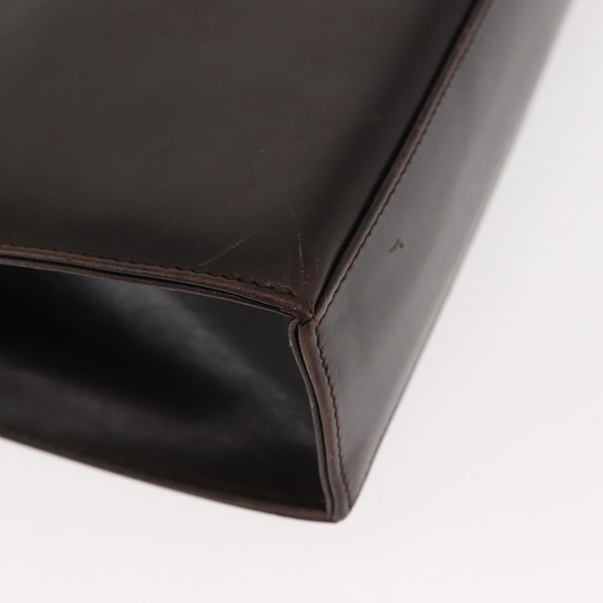 Salvatore Ferragamo Gancini Shoulder Bag Leather Brown Auth BA6800