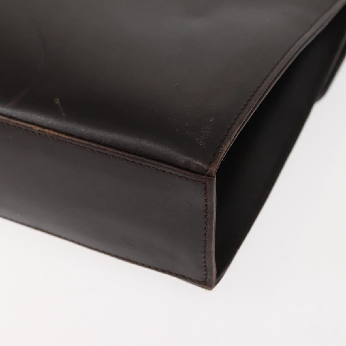 Salvatore Ferragamo Gancini Shoulder Bag Leather Brown Auth BA6800