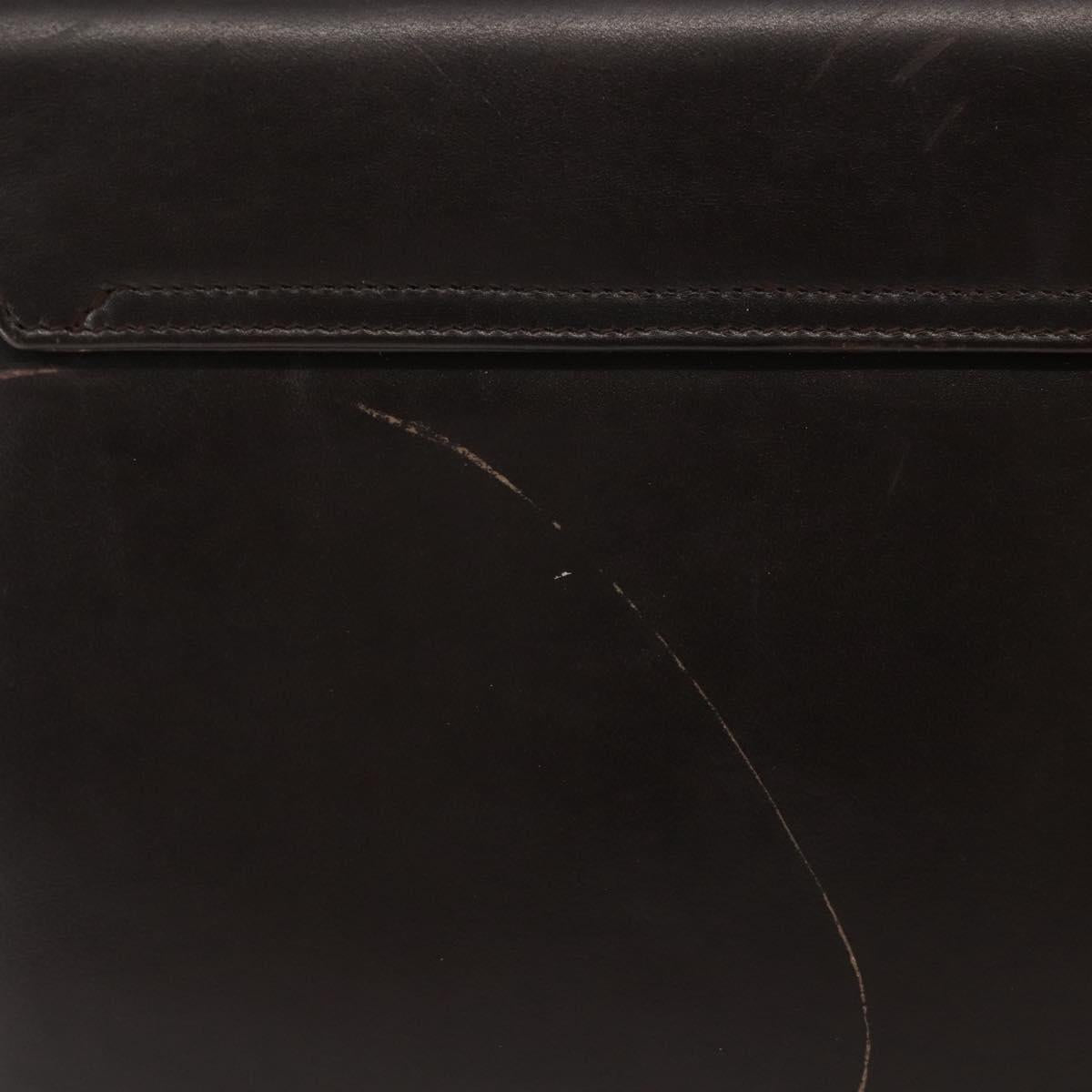 Salvatore Ferragamo Gancini Shoulder Bag Leather Brown Auth BA6800