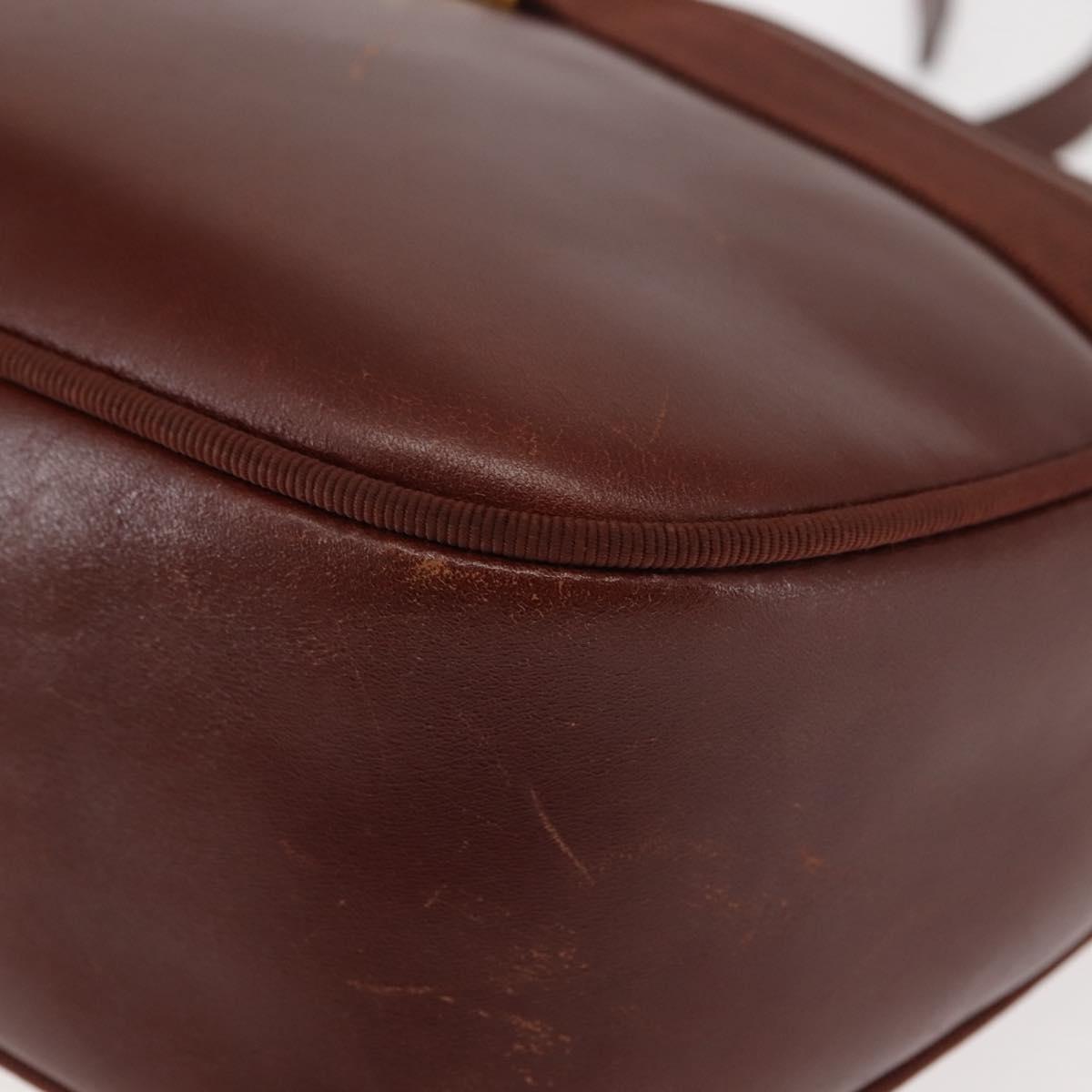 Salvatore Ferragamo Vala Shoulder Bag Leather Brown Auth BA6801